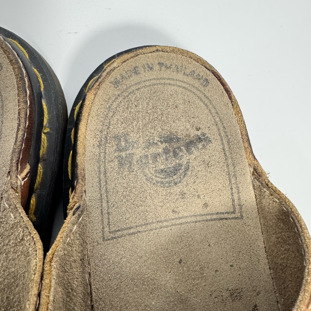 Vintage Dr. Martens Y2K Star Cutout Studded Leather Mule Sandals Brown M10 W11.5 - Picture 12 of 16